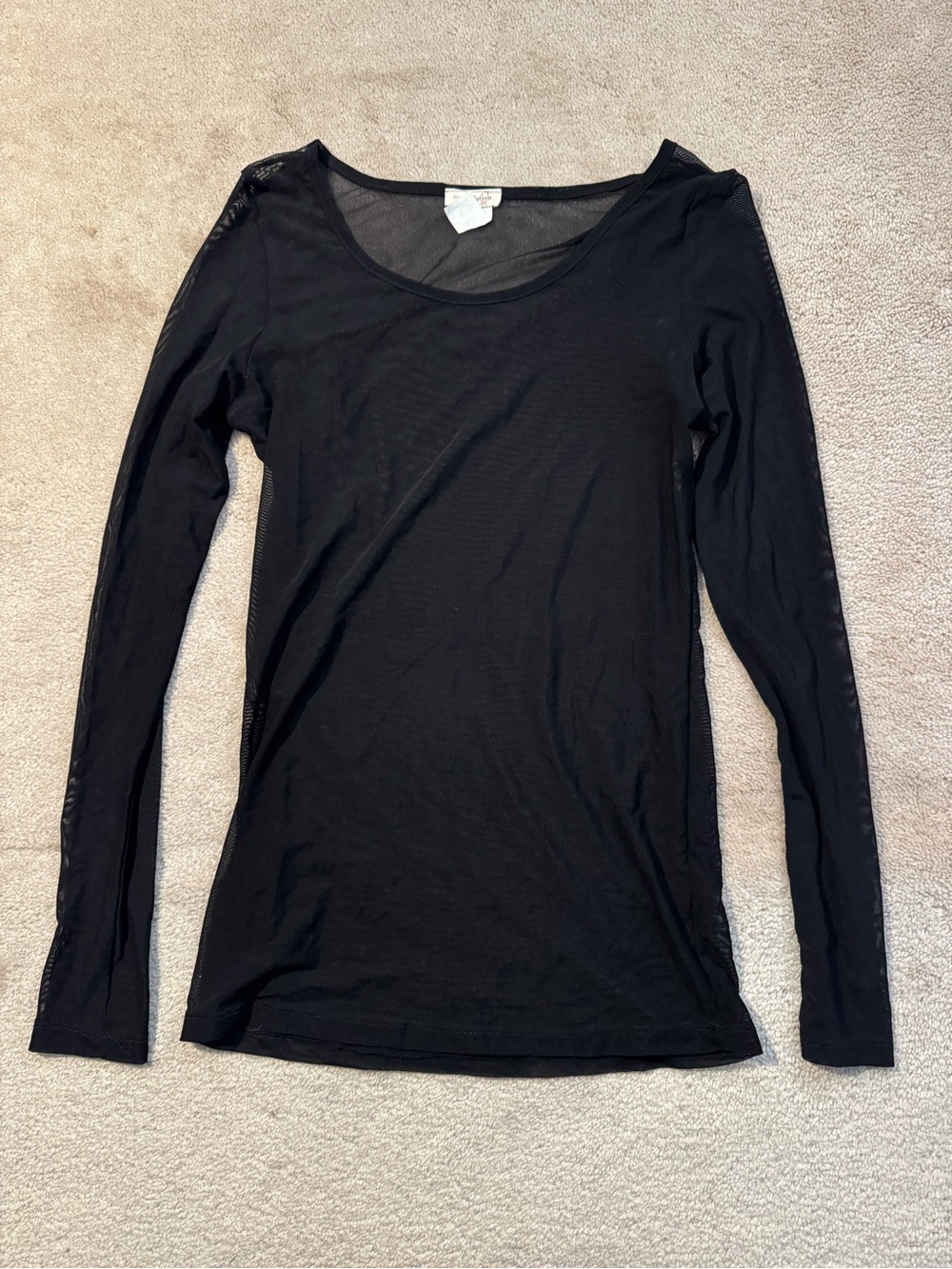 Black Long Sleeve Scoop Neck Women's Top